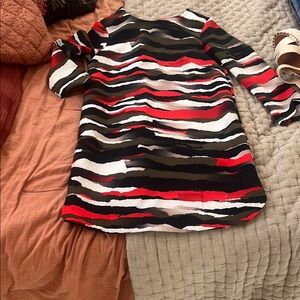 Stylish Red and Black Striped Dress